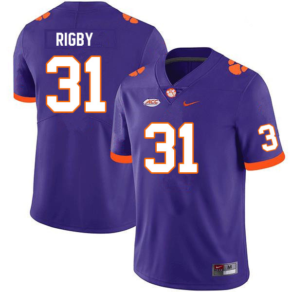 Men #31 Tristen Rigby Clemson Tigers College Football Jerseys Sale-Purple